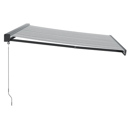 Uttrekkbar Markise Antrasitt Og Hvit 4X3 M Stoff Og Aluminium