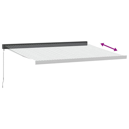 Uttrekkbar Markise Antrasitt Og Hvit 4X3 M Stoff Og Aluminium