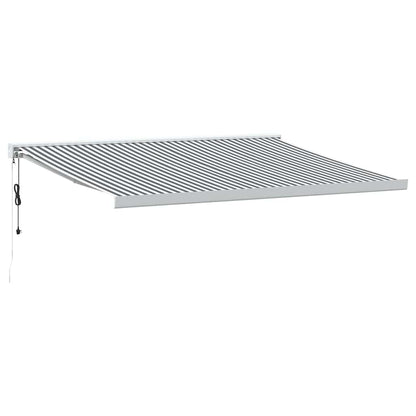 Uttrekkbar Markise Antrasitt Og Hvit 4X3 M Stoff Og Aluminium
