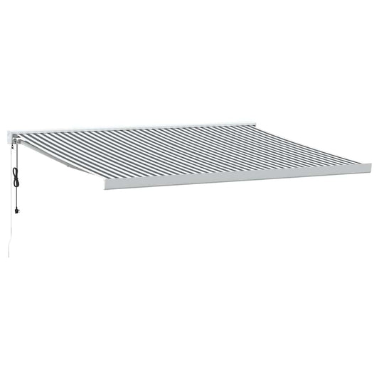 Uttrekkbar Markise Antrasitt Og Hvit 4X3 M Stoff Og Aluminium