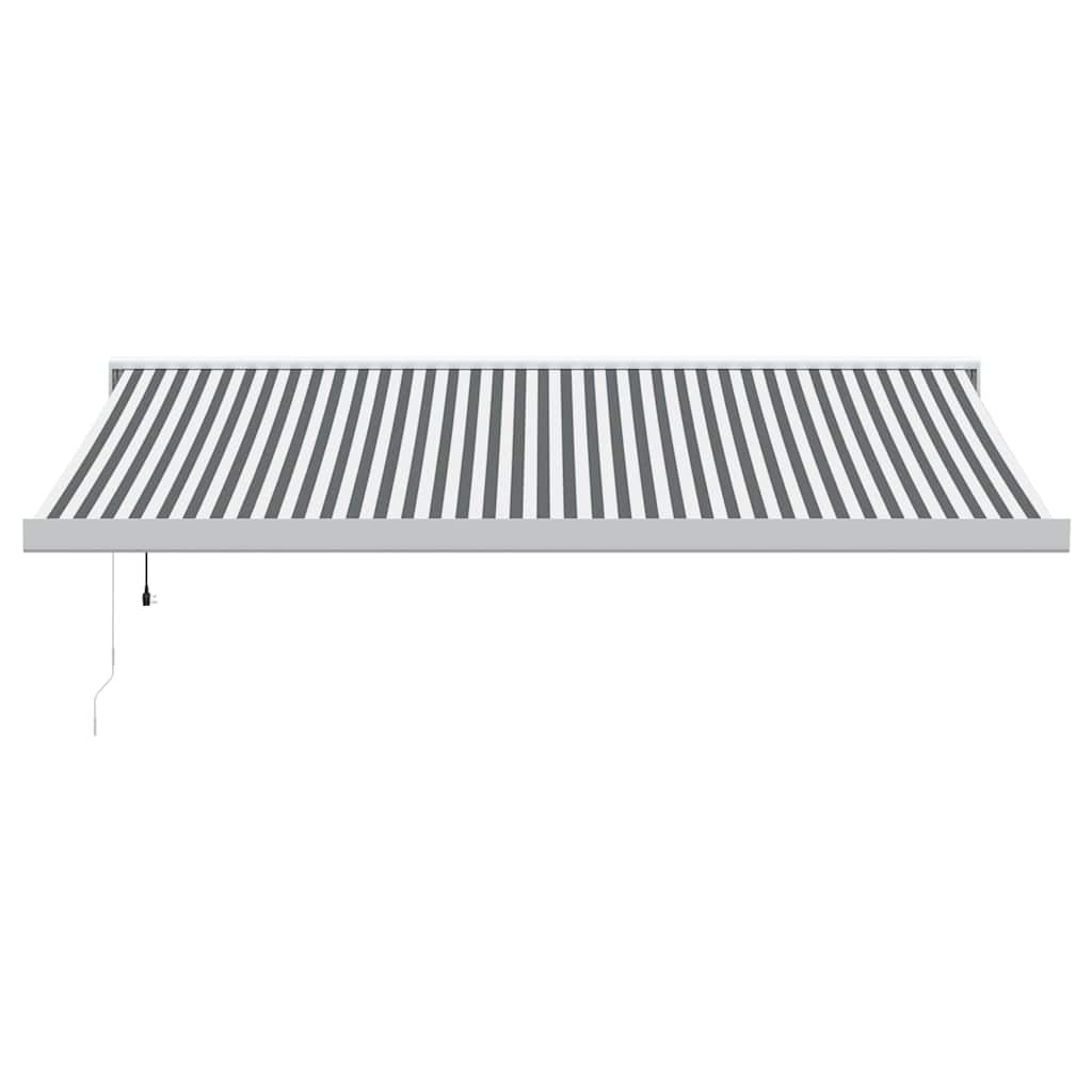 Uttrekkbar Markise Antrasitt Og Hvit 4X3 M Stoff Og Aluminium