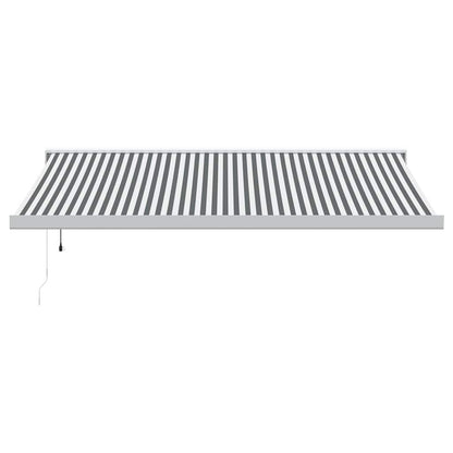 Uttrekkbar Markise Antrasitt Og Hvit 4X3 M Stoff Og Aluminium