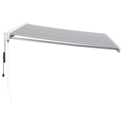 Uttrekkbar Markise Antrasitt Og Hvit 4X3 M Stoff Og Aluminium