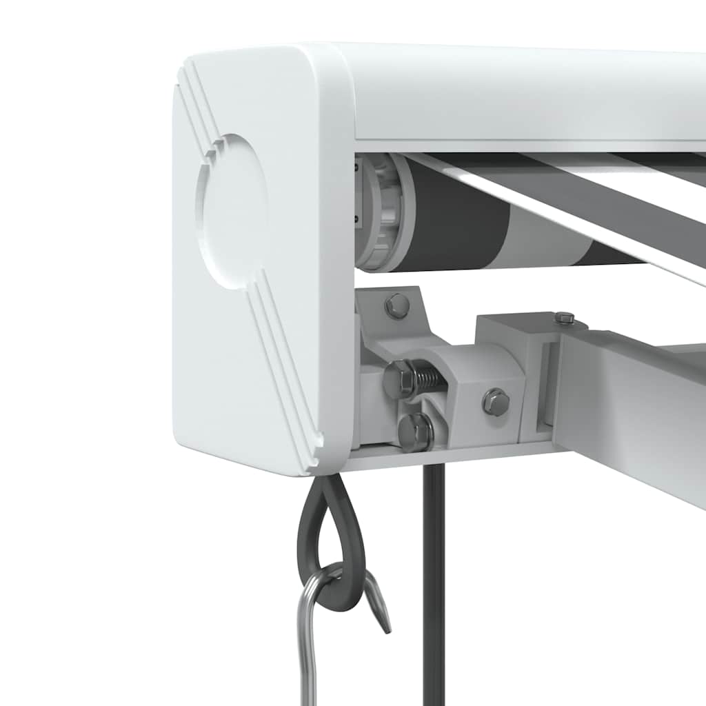 Uttrekkbar Markise Antrasitt Og Hvit 4X3 M Stoff Og Aluminium