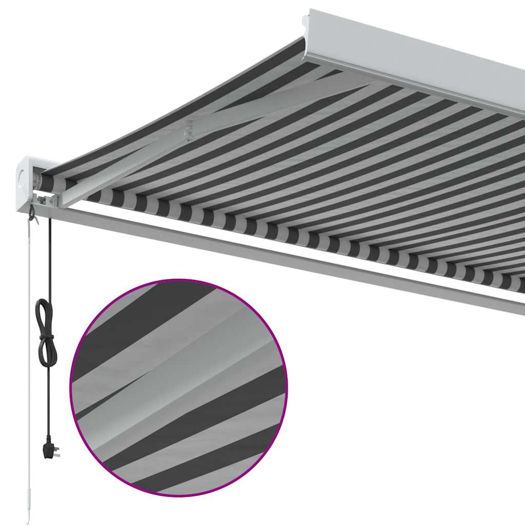 Uttrekkbar Markise Antrasitt Og Hvit 4X3 M Stoff Og Aluminium