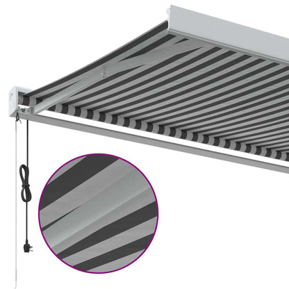 Uttrekkbar Markise Antrasitt Og Hvit 4X3 M Stoff Og Aluminium