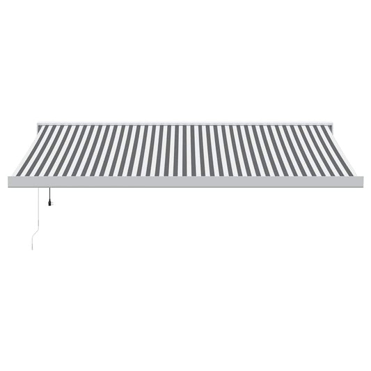 Uttrekkbar Markise Antrasitt Og Hvit 4,5X3 M Stoff Og Aluminium