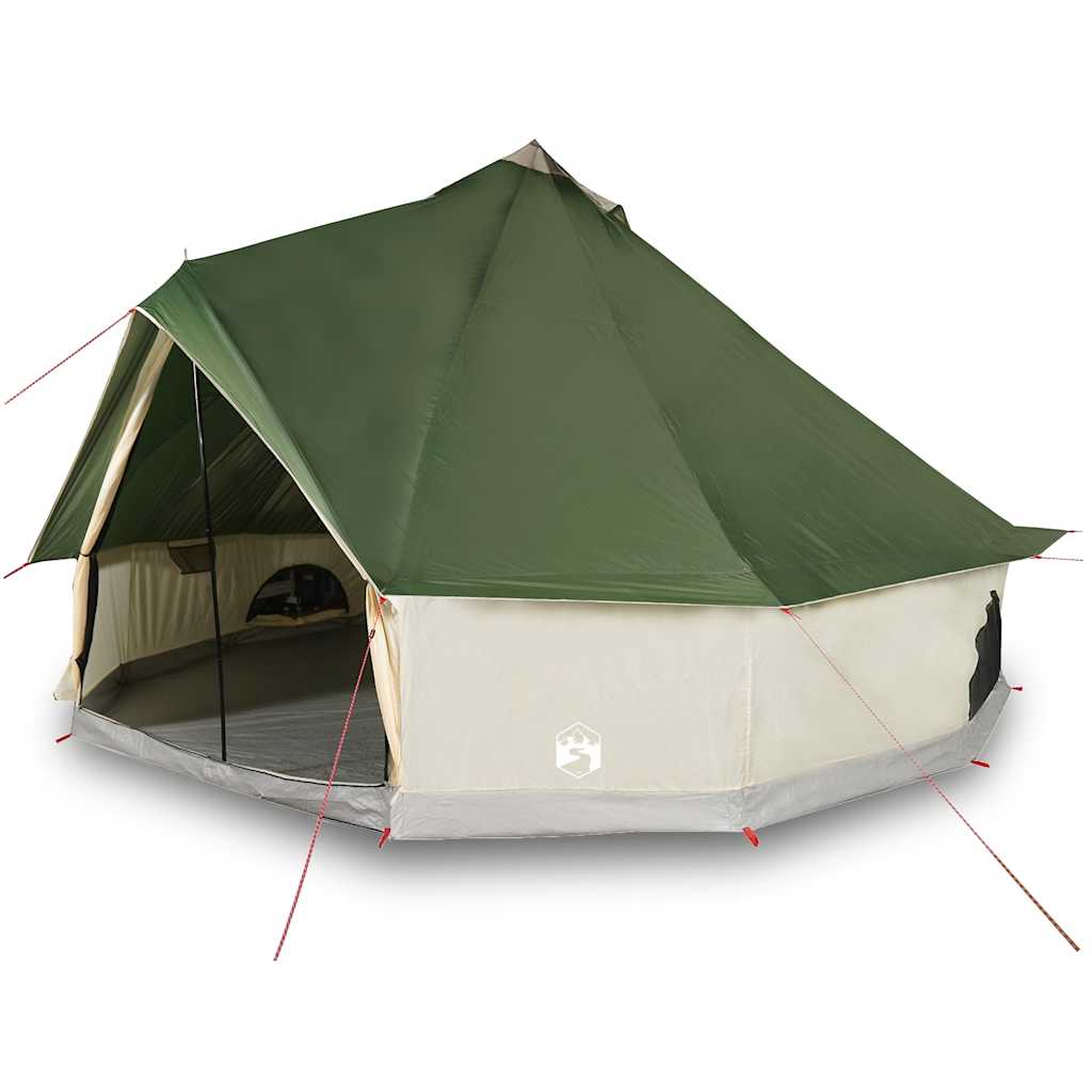 Tipi-Telt For Camping 8 Personer Grønn Vanntett
