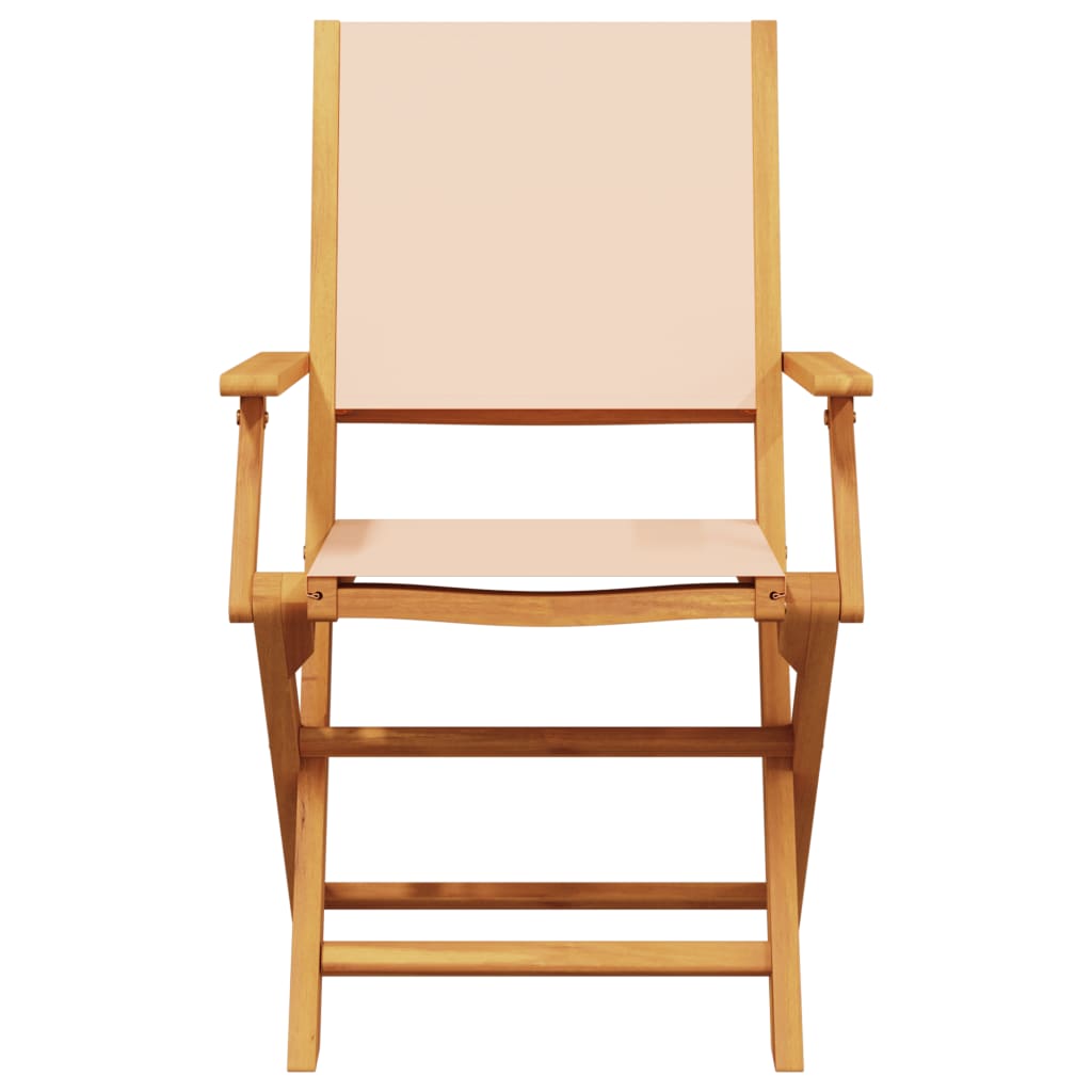 Sammenleggbare Hagestoler 8 Stk Beige Stoff Og Heltre