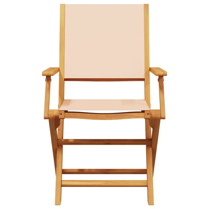Sammenleggbare Hagestoler 8 Stk Beige Stoff Og Heltre