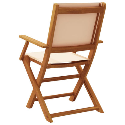 Sammenleggbare Hagestoler 8 Stk Beige Stoff Og Heltre