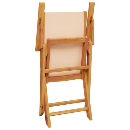 Sammenleggbare Hagestoler 8 Stk Beige Stoff Og Heltre
