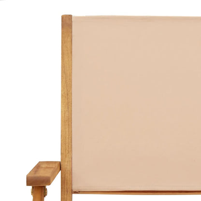 Sammenleggbare Hagestoler 8 Stk Beige Stoff Og Heltre