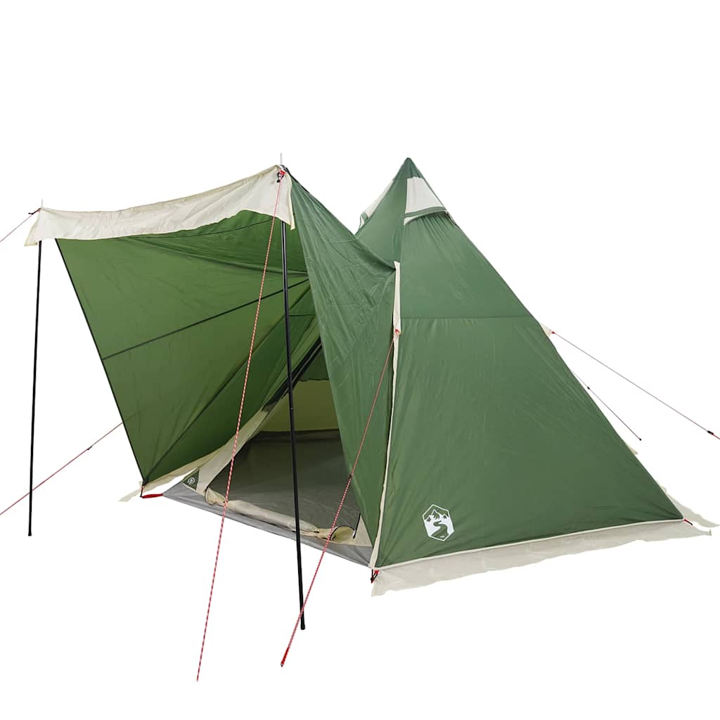 Tipi-Telt For Camping 6 Personer Grønn Vanntett