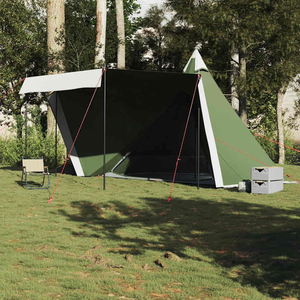 Tipi-Telt For Camping 6 Personer Grønn Vanntett