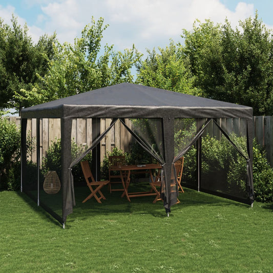 Festtelt Med 8 Sidevegger Av Netting Antrasitt 4X4 M Hdpe