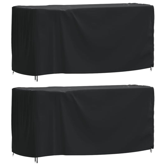 Hagemøbeltrekk 2 Stk Svart 180X70X90 Cm Vanntett 420D
