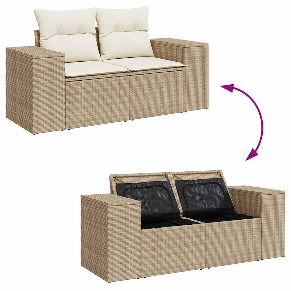 Hagesofaer Med Puter 9 Deler Beige Polyrotting Akasie