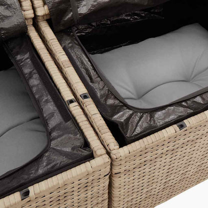 Hagesofaer Med Puter 5 Deler Beige Polyrotting Akasie