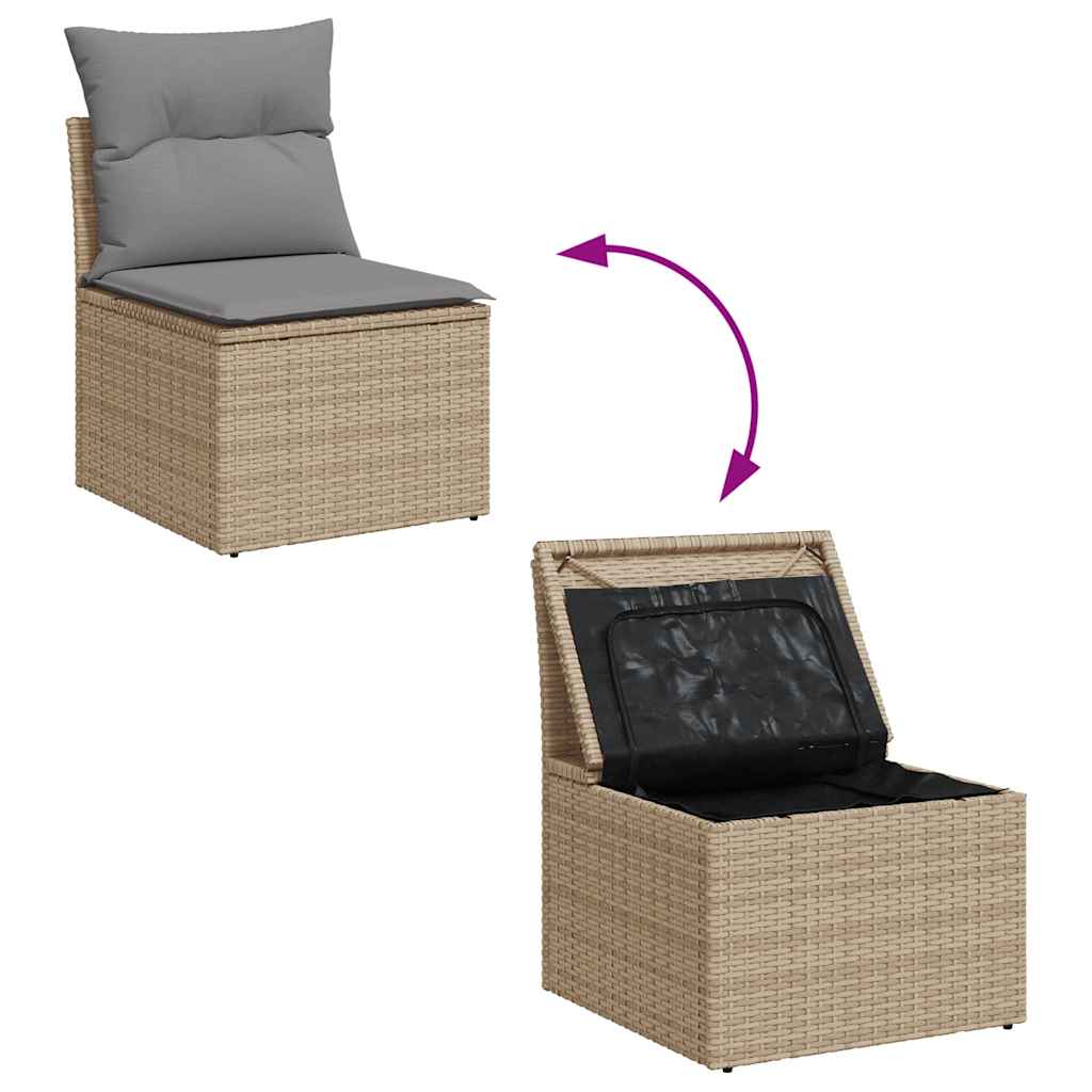 Hagesofaer Med Puter 6 Deler Beige Polyrotting Akasie