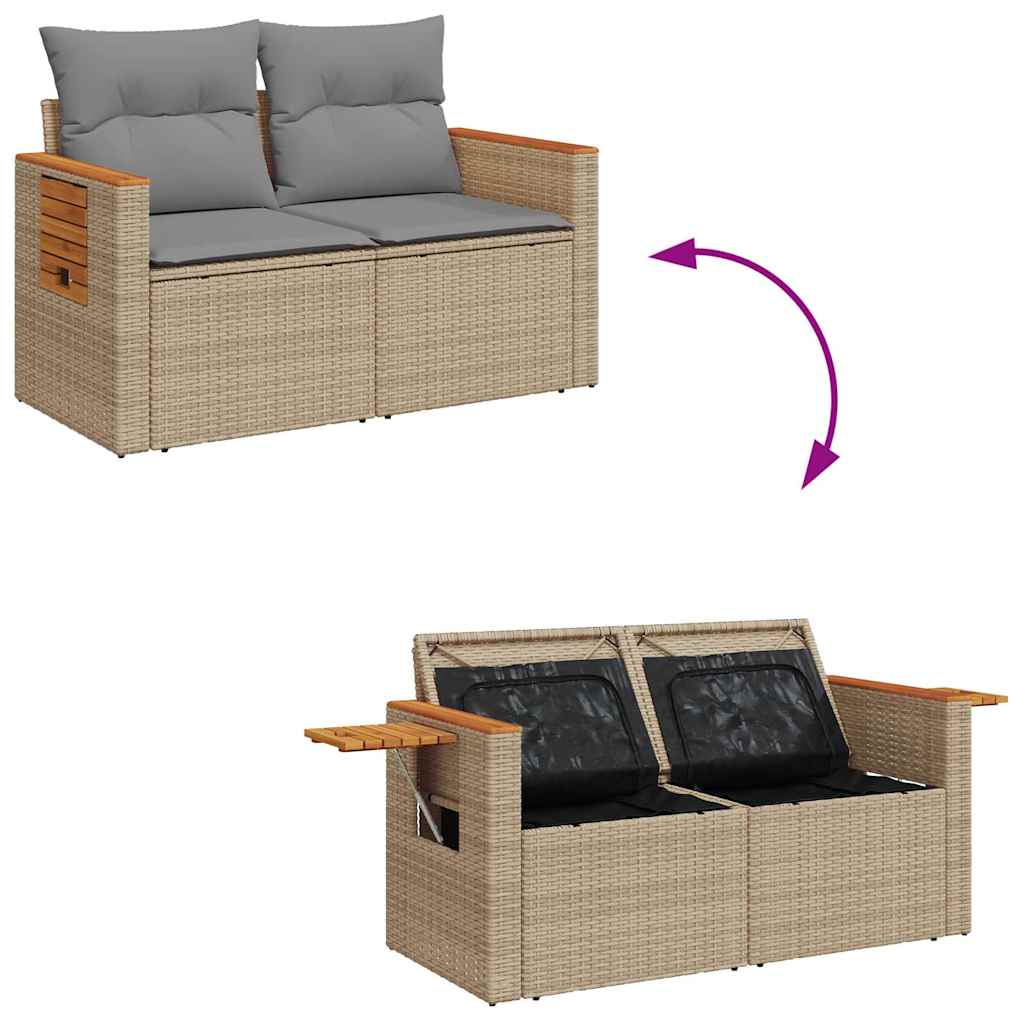 Hagesofaer Med Puter 7 Deler Beige Polyrotting Akasie
