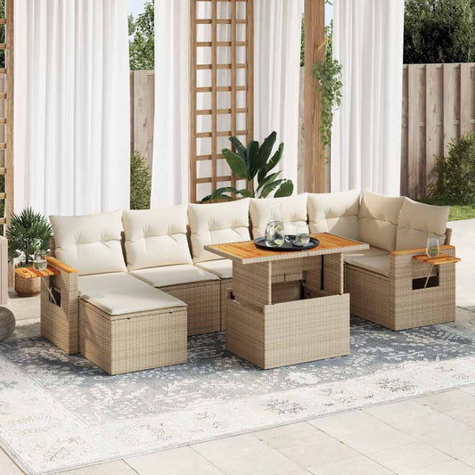 Hagesofaer Med Puter 8 Deler Beige Polyrotting Akasie