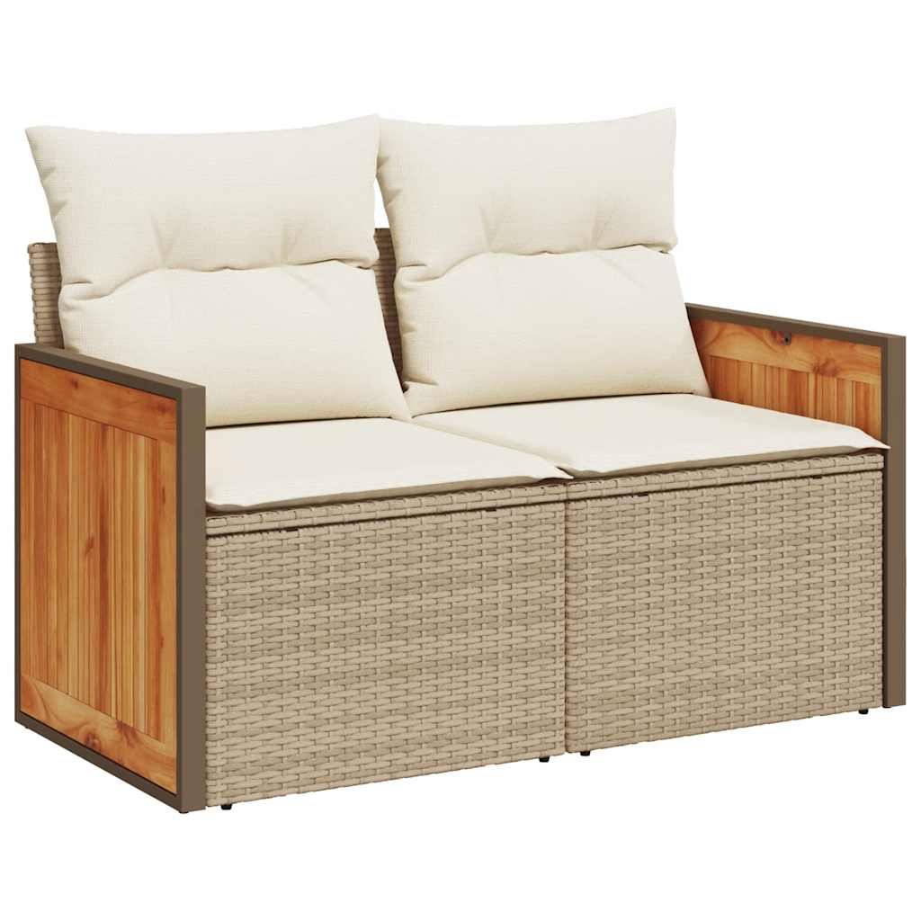 Hagesofaer Med Puter 7 Deler Beige Polyrotting Akasie