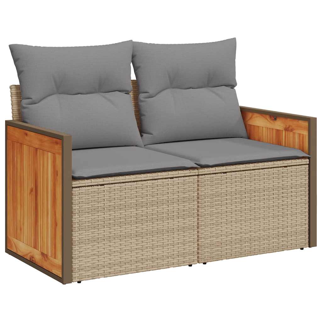Hagesofaer Med Puter 9 Deler Beige Polyrotting Akasie