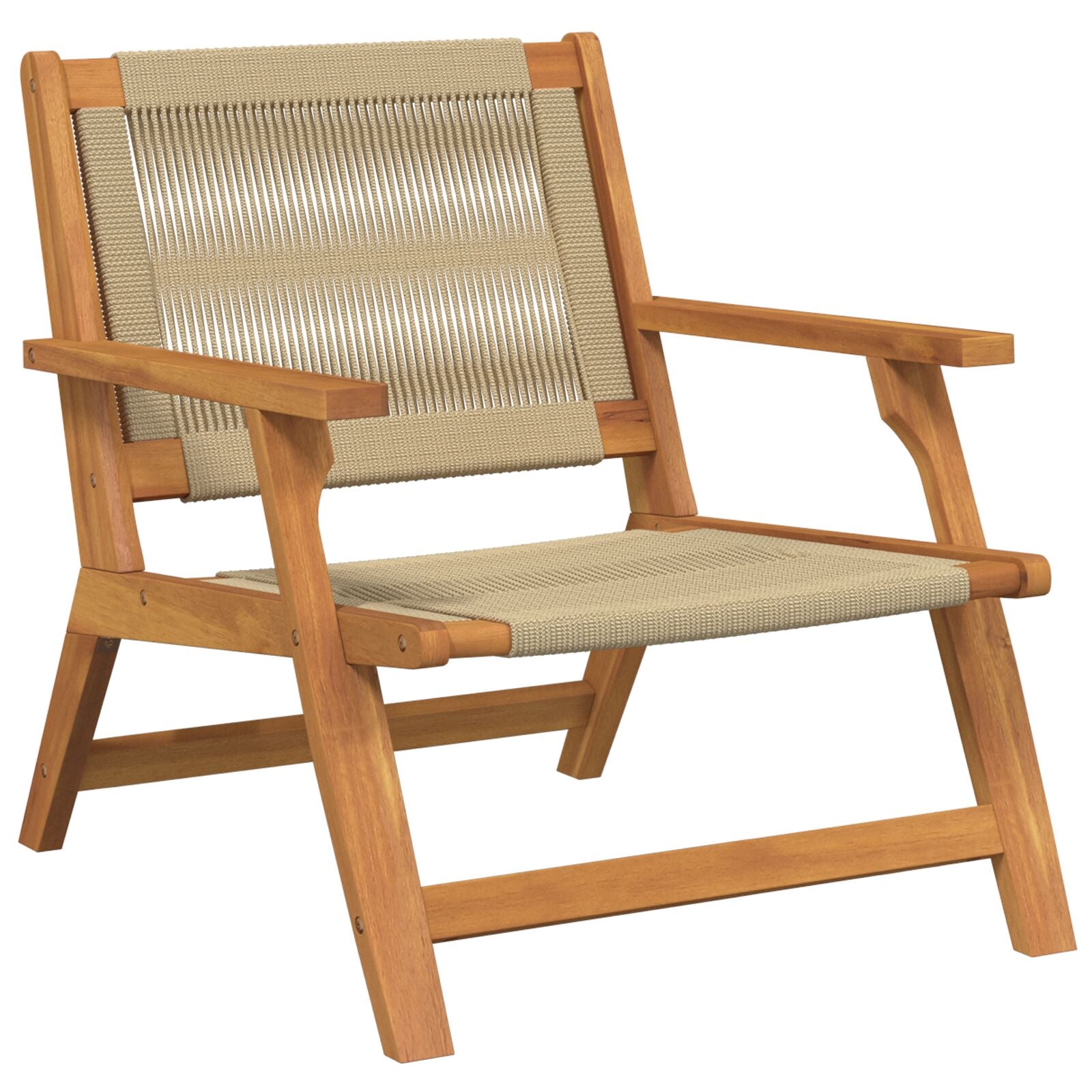 Hagemøbler Med Bord, 3 Deler, Beige, Massivt Akasietre