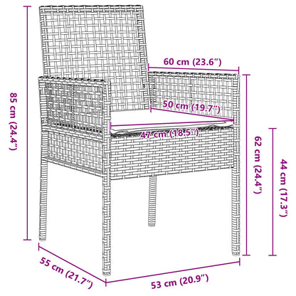 Spisemøbelsett Set Med 5 Svart Rattan, Polyester Holdbar
