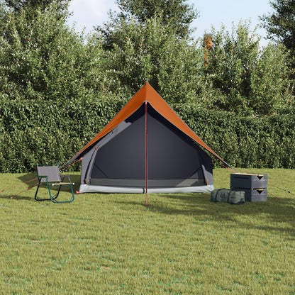 Camping Telt A-Frame 3-Person Grå Og Oransje Vanntett