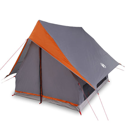 Camping Telt A-Frame 3-Person Grå Og Oransje Vanntett