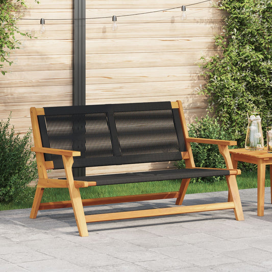 Hagebenk Svart 76X122X73 Cm Massivt Akasietre