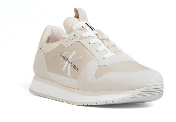 Calvin Klein Dune – Beige semskede sneakers med print for høst og vinter
