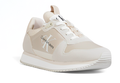 Calvin Klein Dune – Beige semskede sneakers med print for høst og vinter
