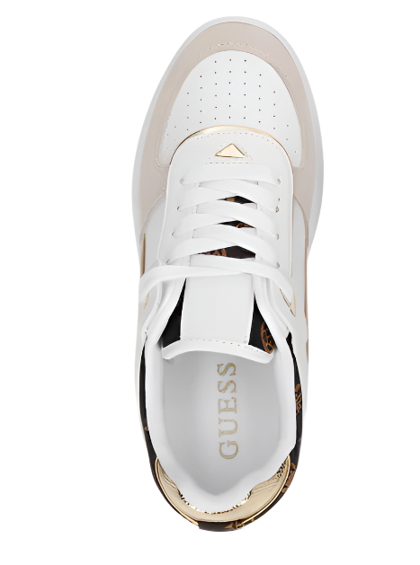 Guess Priddy – Trendy hvite platåsneakers for vår og sommer
