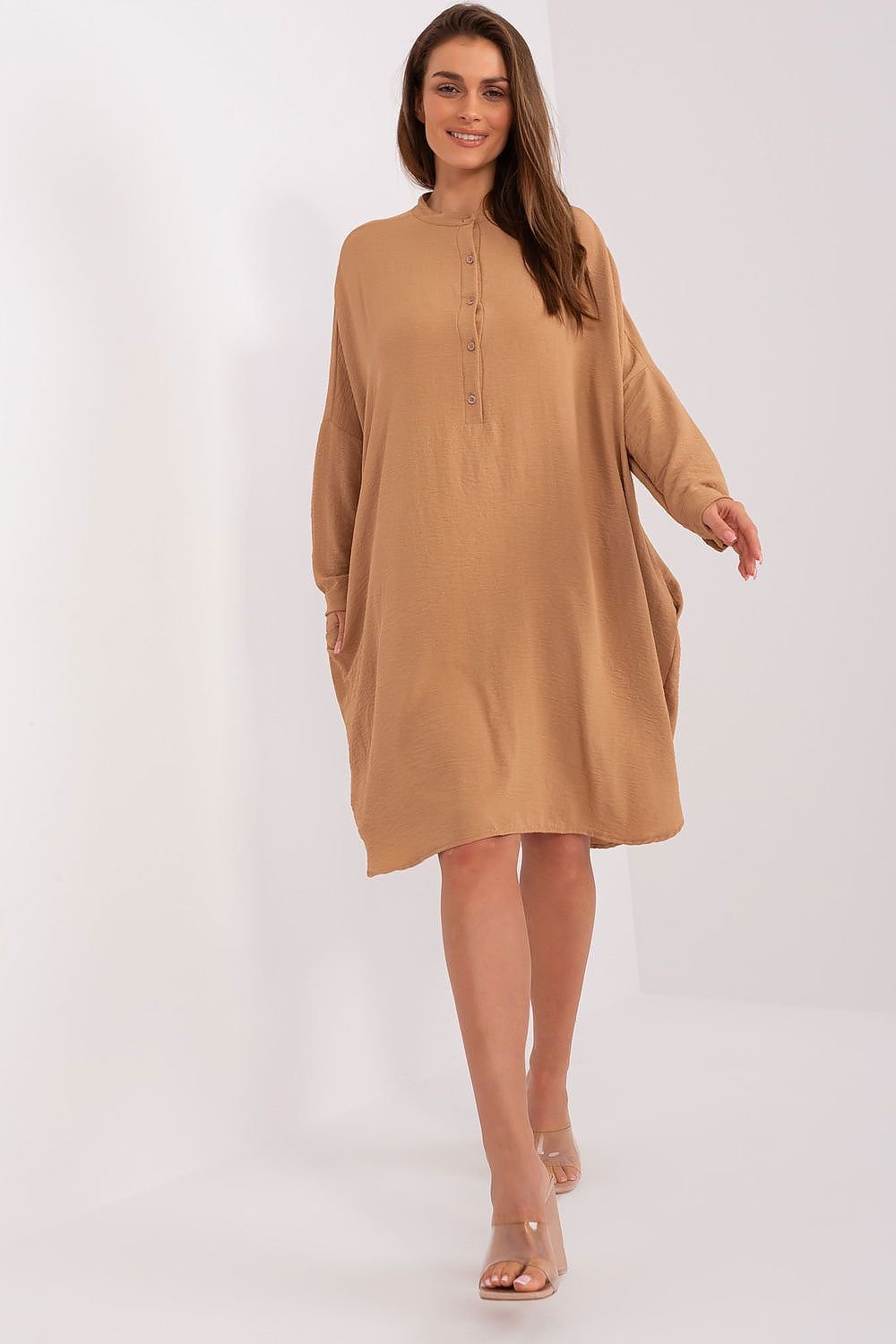 Loose-Fit Shirt Dress by Italy Moda