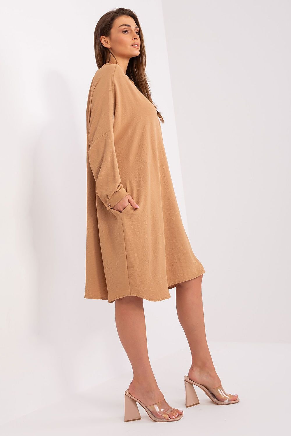 Loose-Fit Shirt Dress by Italy Moda