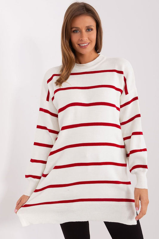 Long Striped Sweater red / one-size-fits-all MAHYSTYLE