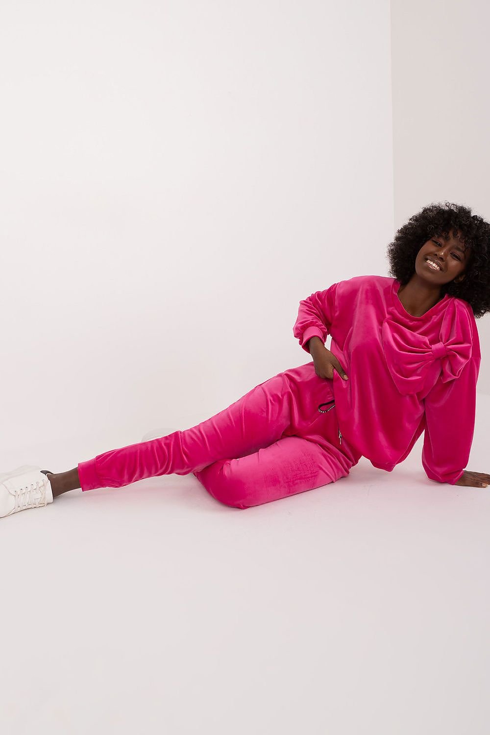 Velour Sweatshirt and Pants Set by Italy Moda