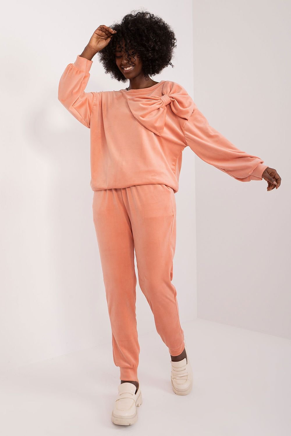 Velour Sweatshirt and Pants Set by Italy Moda