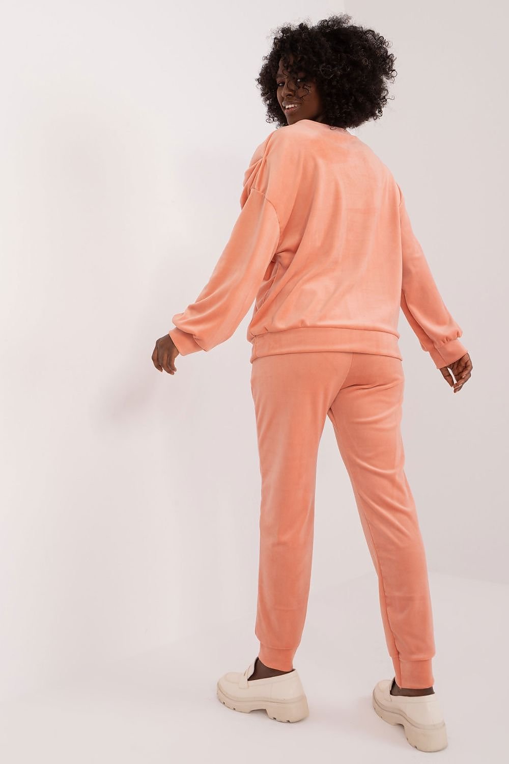 Velour Sweatshirt and Pants Set by Italy Moda