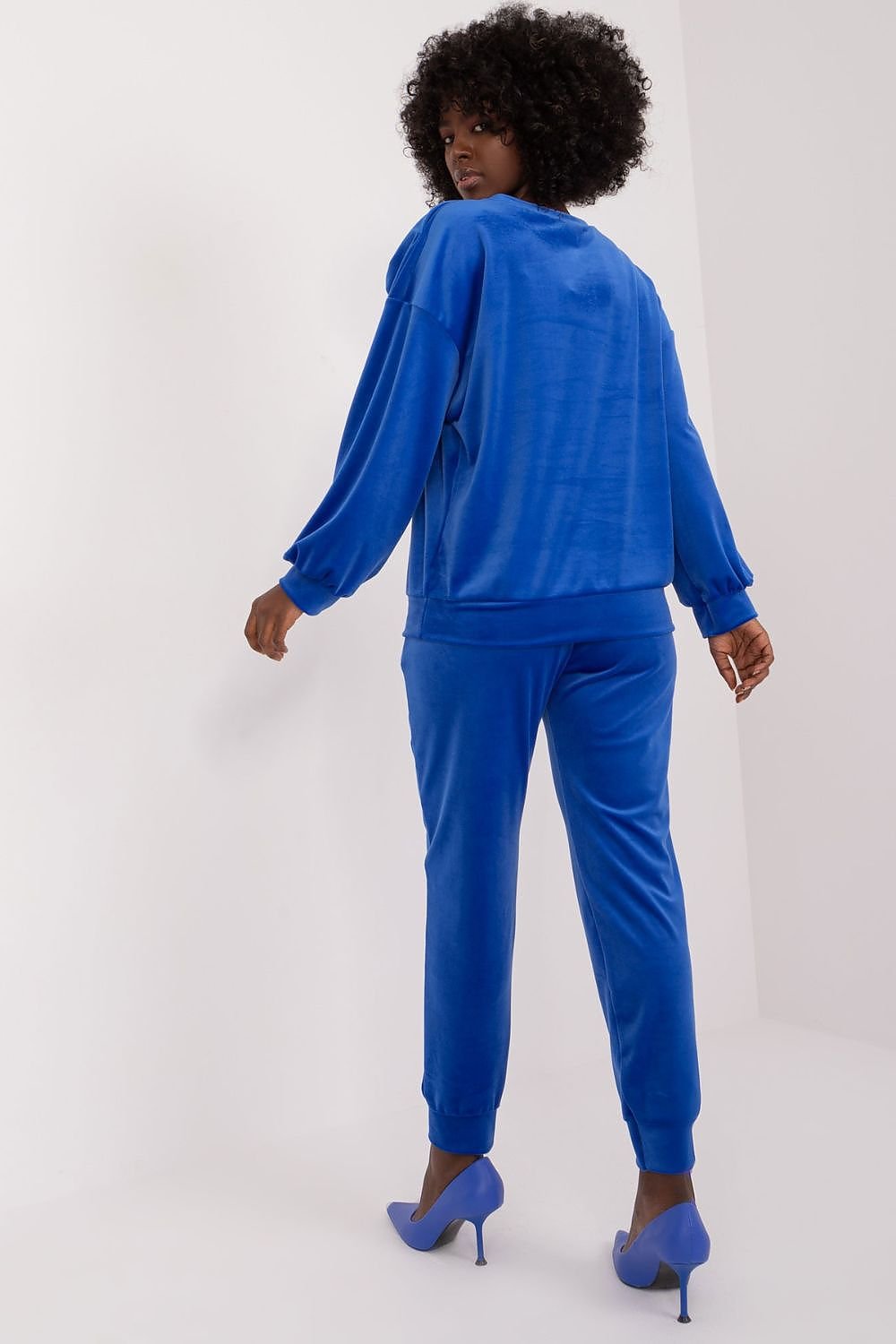 Velour Sweatshirt and Pants Set by Italy Moda