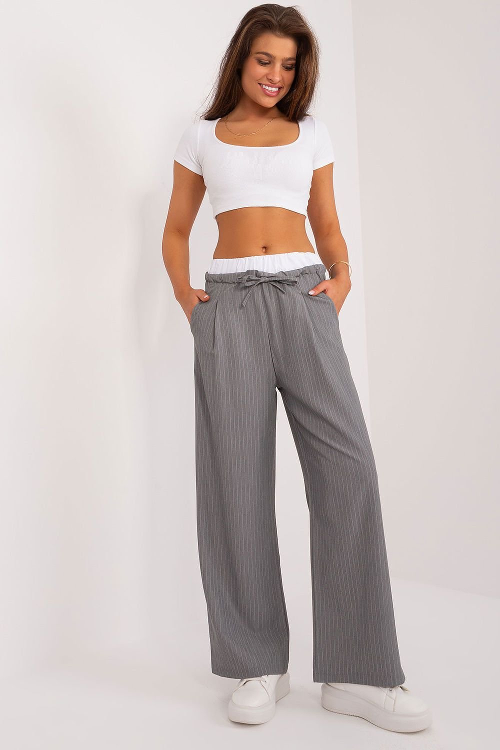 Elegant Striped Palazzo Pants by Italy Moda