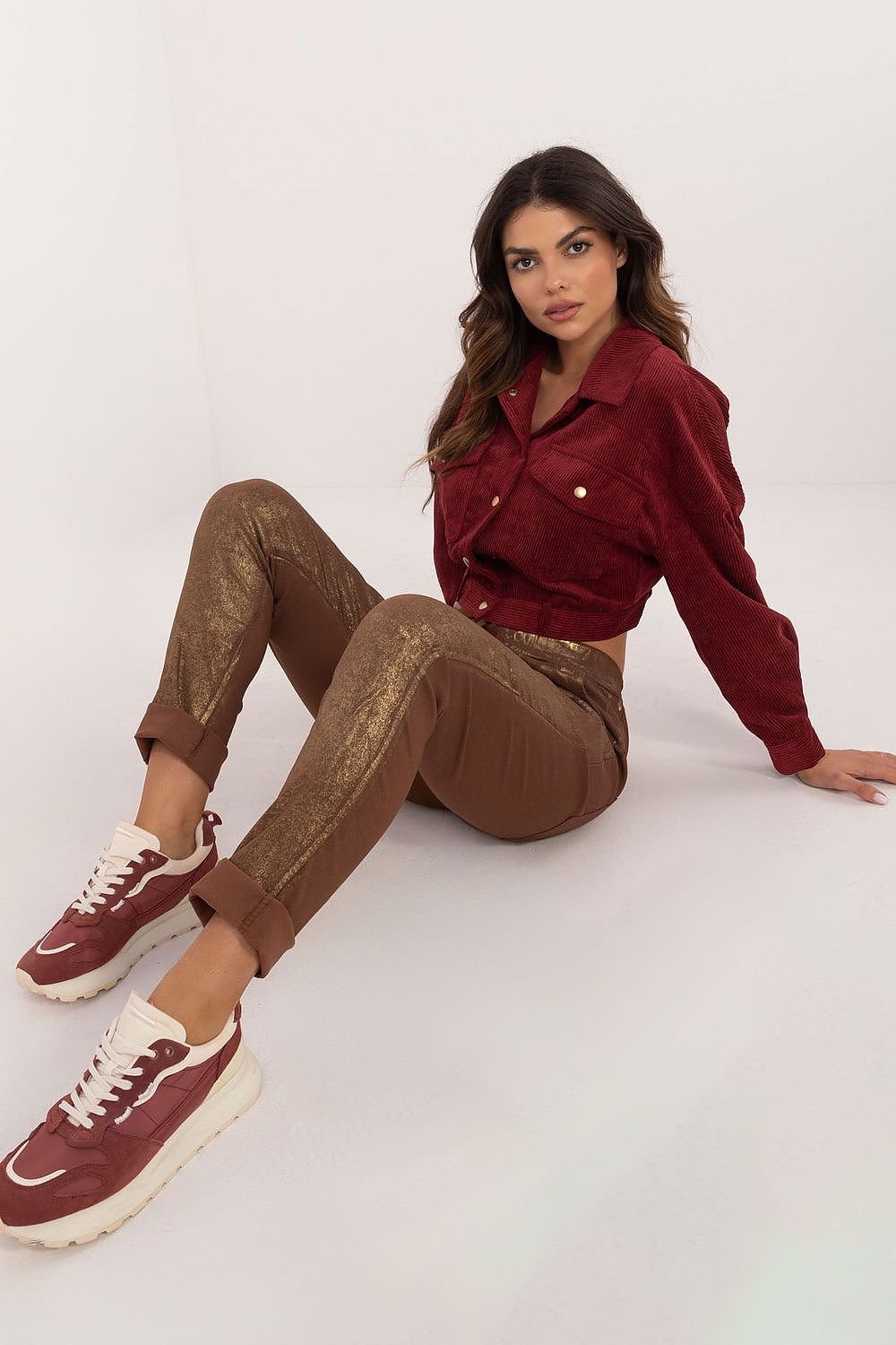 Glossy Fabric Pants by Italy Moda