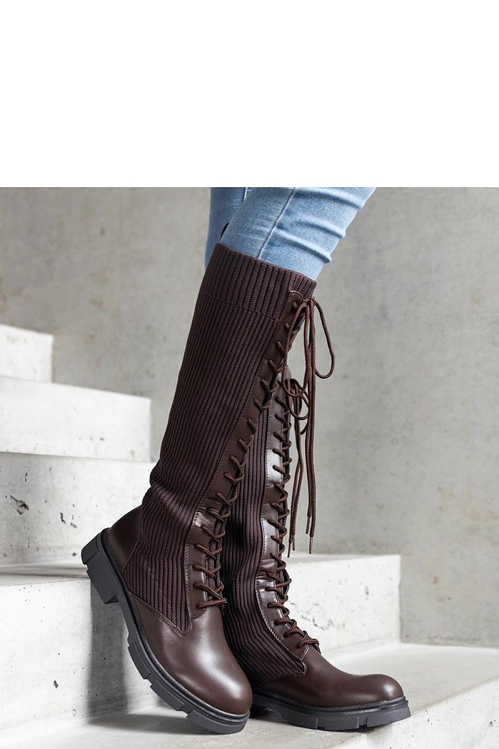 Veradi Brown Platform Boots brown / 36 MAHYSTYLE