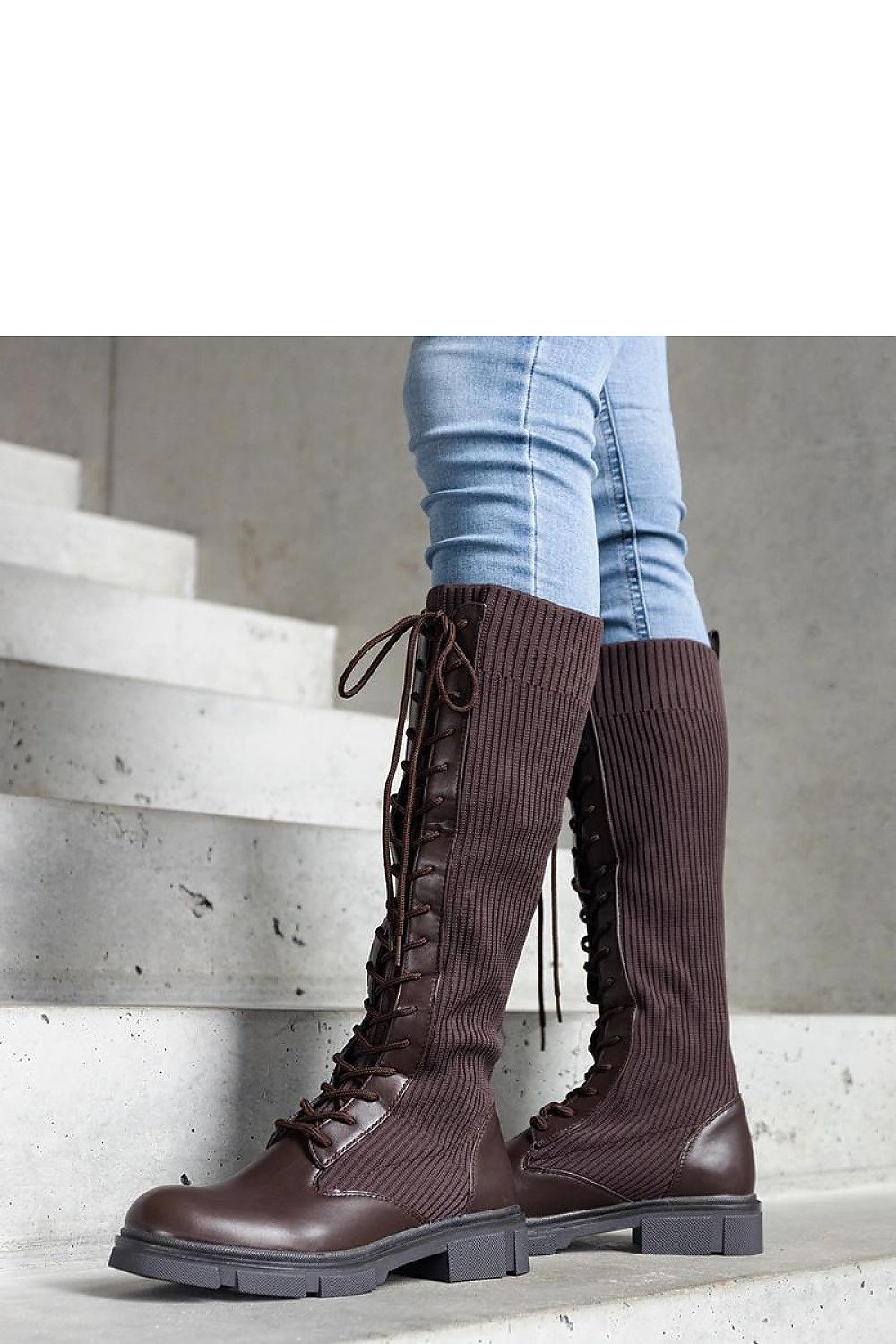 Veradi Brown Platform Boots brown / 36 MAHYSTYLE