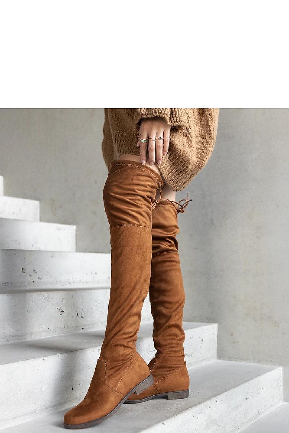 Hallora Brown Long Platform Boots 36 MAHYSTYLE