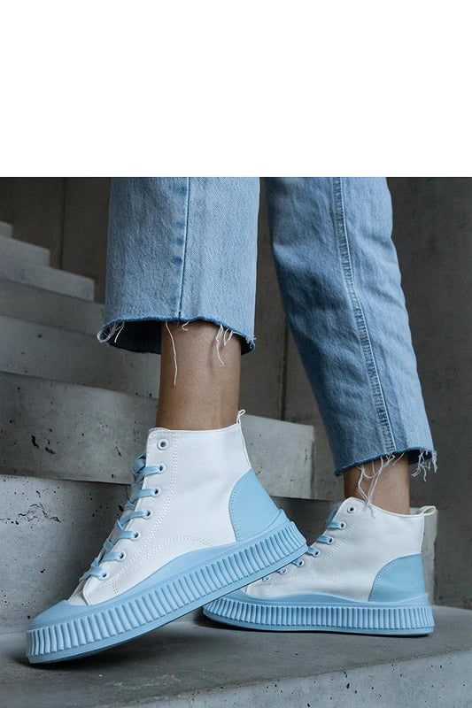 Terri White & Blue Platform Sneakers white / 36 MAHYSTYLE