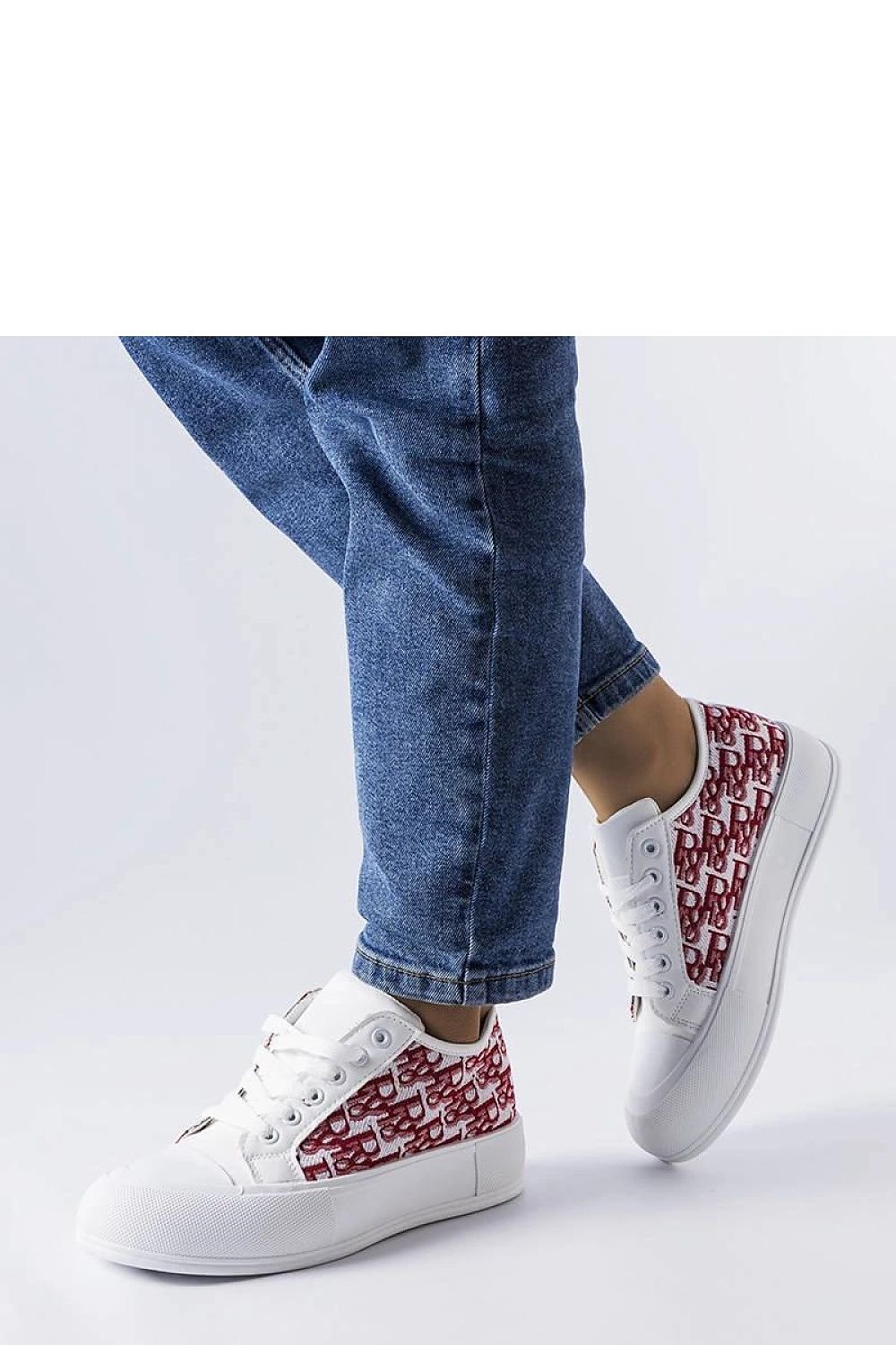 White Sneakers with Red Pattern by Marquis –for Spring-Summer wihte/red / 36 MAHYSTYLE